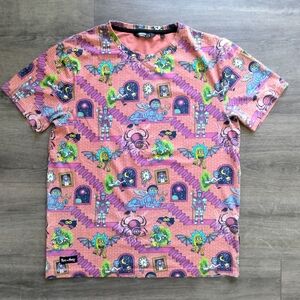 Cropp Regular Fit Orange Short Sleeve T-shirt Women's Size L Halloween Vampire